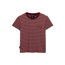Superdry & Co Tricou 'Essential' roșu bordeaux / alb murdar