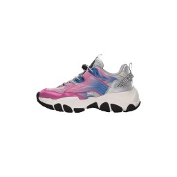 BUFFALO Sneaker low 'PYRA ONE' bleumarin / gri piatră / fucsia