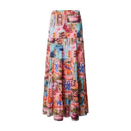 miss goodlife Fustă albastru cobalt / azur / portocaliu / corai
