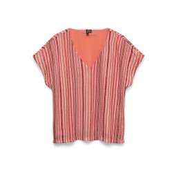 VERO MODA Tricou 'VMDEMI' corai / roz / roșu bordeaux