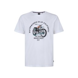 Petrol Industries Tricou 'Classic' verde smarald / portocaliu mandarină / negru / alb