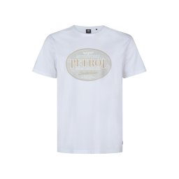 Petrol Industries Tricou maro deschis / gri taupe / alb