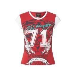 Ed Hardy Tricou 'Roaring Tiger' albastru deschis / roșu / negru / alb