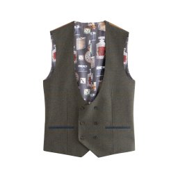 Next Vestă de costum bleumarin / maro / verde închis