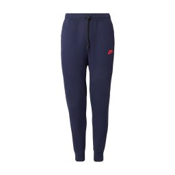Nike Sportswear Pantaloni 'TCH FLC' bleumarin / roșu intens