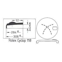 Geam pentru Rolex Cyclop 118 - Ø30.60mm