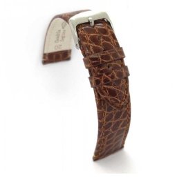 Curea crocodil veritabil maro deschis, căptușită, plată 20mm -4300320