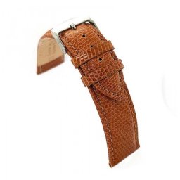 Curea piele de soparla captusita cu finisaj lacuit maron deschis 20mm -3310320
