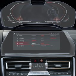 BMW 840 XI 2021+ Set (3 buc.) Folii de Protectie pentru Ceasuri/Navigatie/Aer Conditionat - HD-Premium FoliaTa