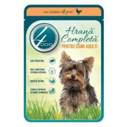 Set 18 x Hrana Umeda pentru Caini 4 Dog, cu Pui, 100 g