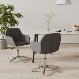 Scaune de bucatarie pivotante, 2 buc., gri închis, textil GartenMobel Dekor
