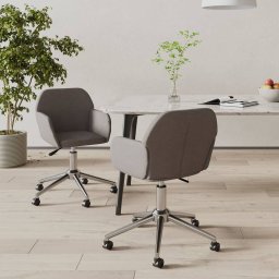 Scaune de bucatarie pivotante, 2 buc., gri închis, textil GartenMobel Dekor