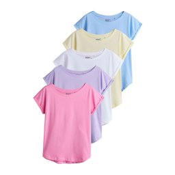 Next Tricou albastru deschis / galben deschis / mov lavandă / roz deschis / alb