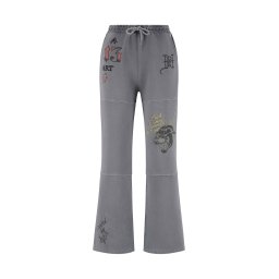 Ed Hardy Pantaloni galben / gri denim / roșu