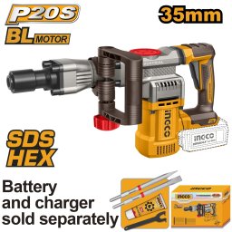 Demolator Profesional 20V SDS HEX Brushless INGCO CDBLI20358, 16J, 0-3200 bpm, sistem prindere SDS HEX, fara acumulator si incarcator