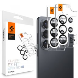 Folie de protectie Camera Spate Spigen GlastR EZ FIT Optik Pro HD pentru Samsung Galaxy S26 Ultra S948, Sticla Securizata, Set 2 bucati, Neagra