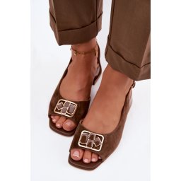 Sandale elegante din piele întoarsă S. BARSKI maro