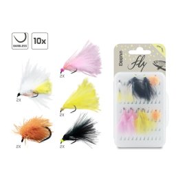 Set muște artificiale Delphin FLY Pond Trout, 10 buc/set, pentru salmonide