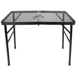 Masa pliabila metalica pentru gradina sau drumetie, 80x40x66cm, inaltime reglabila, neagra