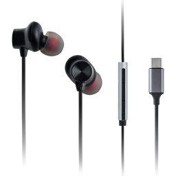 Casti Audio In Ear RP-TCM225DEK, cu fir, Microfon, Negru, USB-C, Panasonic "RP-TCM225DEK" (timbru verde 0.8 lei)