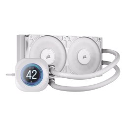 Cooler Lichid Corsair NAUTILUS 240 RS LCD, AIO 240mm, 2.1" IPS, PWM Zero RPM, Intel/ AMD, Alb "CW-9061032-WW"