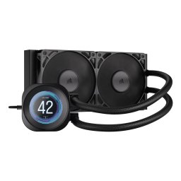 Cooler Lichid Corsair NAUTILUS 240 RS LCD, AIO 240mm, 2.1" IPS, PWM Zero RPM, Intel/ AMD, Negru "CW-9061031-WW"