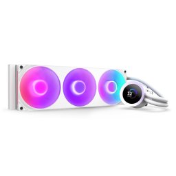 Cooler Lichid NZXT Kraken Plus 360 RGB, AIO 360mm, pompa cu ecran LCD, Intel/ AMD, Alb "RL-KR360-W2" (timbru verde 2 lei)
