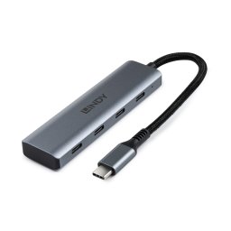 Hub Lindy USB-C 3.2 4 Port, gri "LY-43414" (timbru verde 0.8 lei)