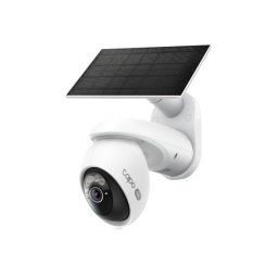 CAMERA IP TP-LINK + PANOU SOLAR, wireless, turret, pt.exterior, dist. IR 9 m, tip lentila fixa 4 mm, 4K 8MP (3840 × 2160 px), microfon, carcasa plastic, slot SD card, "Tapo C660 KIT" (timbru verde 0.8 lei)