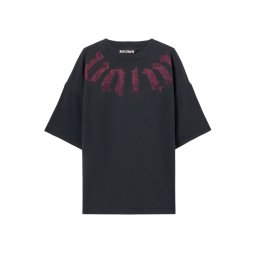 PALM ANGELS T-Shirt Big Neck Logo Loose PMAA10DS26JER002 1028-black burgundy