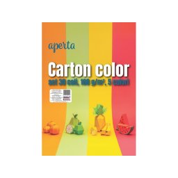 Carton color A4 – Set 30 coli, 160 g/mp, 5 culori intense
