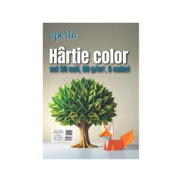 Hârtie color A4 – Set 50 coli, 80 g/mp, 5 culori intense