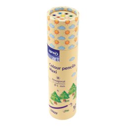 Set 12 creioane colorate JUMBO CUTIE CILINDRU, SPREE