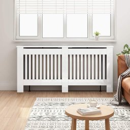 Capac pentru radiator Alb lucios 172 x 19 x 81,5 cm GartenMobel Dekor