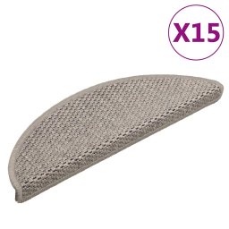 Covorase scari autoadezive 15 buc argintiu 56x17x3 aspect sisal GartenMobel Dekor