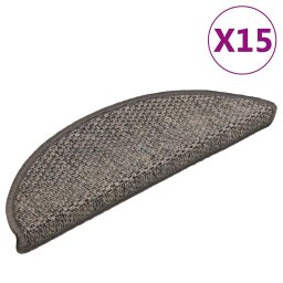 Covoras scari autoadeziv 15 buc gri/bej 56x17x3cm aspect sisal GartenMobel Dekor