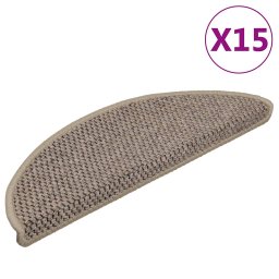 Covorase scari autoadezive aspect sisal, 15 buc. bej 56x17x3cm GartenMobel Dekor