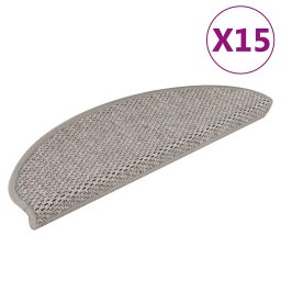 Covorase autoadezive scari, 15 buc., argintiu, 65x21x4cm, sisal GartenMobel Dekor