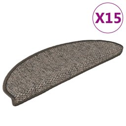 Covorase autoadezive de scari 15 buc. gri/bej 65x21x4cm sisal GartenMobel Dekor