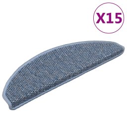 Covorase scari autoadezive, 15 buc. albastru 65x21x4 cm, sisal GartenMobel Dekor
