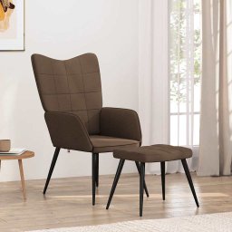 Scaun de relaxare cu taburet, maro, textil GartenMobel Dekor
