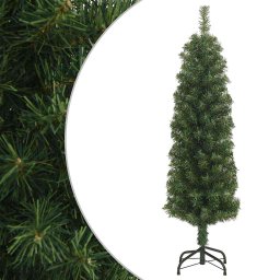 Brad de Craciun artificial slim cu suport, verde, 120 cm, PVC GartenMobel Dekor