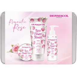 Dermacol Flower Care Rose set cadou cutie de metal