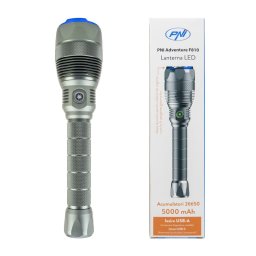 Lanternă profesională PNI Adventure F810 LED 12000lm, 138W, 5000mAh, functie PowerBank, IPX7, Turbo, ~250m, aluminiu