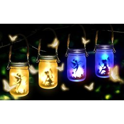 Set 2 Decoratiuni Solare cu Zane LED, Alb Cald sau Multicolor - Iluminare Ambientala pentru Gradina, Terasa si Balcon