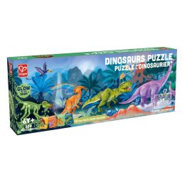 Puzzle copii fluorescent Dinozauri 200 piese, lungime puzzle 1.5 metri, +6 ani