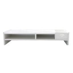 Suport monitor/laptop alb din ABS 49 x 10 x 20 cm cu 5 compartimente