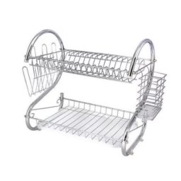 Suport scurgator vase din metal suport pentru 6 pahare tava din plastic 40,5 x 25 x 37,5 cm