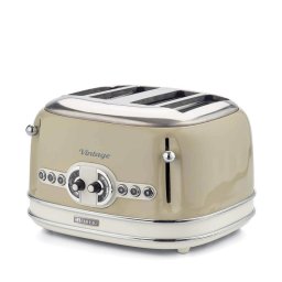 Prajitor de paine Ariete VINTAGE 0156/03, 1600W, 4 felii, 3 functii, 6 trepte, Tava firimituri detasabila, Bej
