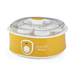 Aparat preparare iaurt Ariete YOGURELLA 0617/00, 20 W, 1.3 L, 7 borcane, Usor de curatat, Galben